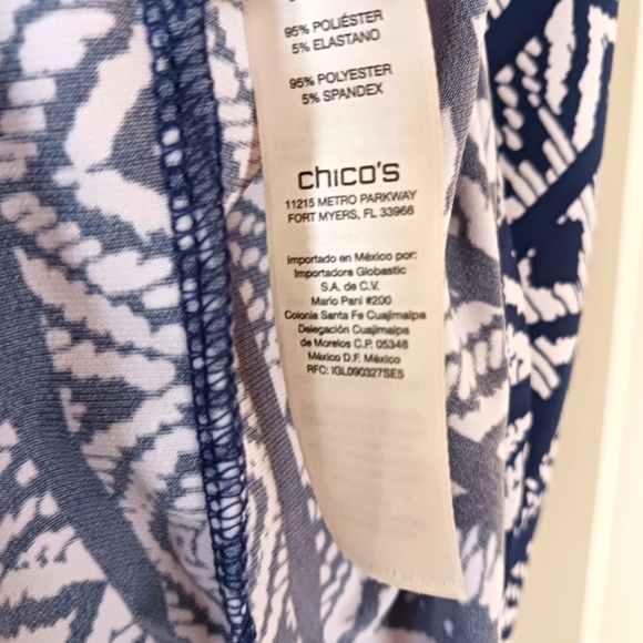 Chico's Maxi Flowy Tribal Blue White Print Skirt - Picture 7 of 13
